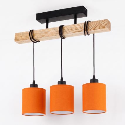 BRILAGI - Virsmas montējamā griestu lampa NUBILA 3xE27/60W/230V priede/oranžā