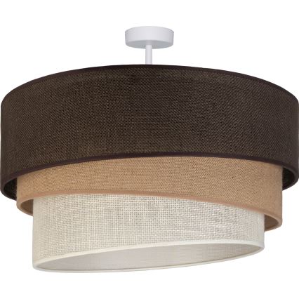 Brilagi - Virsmas montējama griestu lampa TRIO 3xE27/60W/230V Ø 60 cm brūna/bēša/balta
