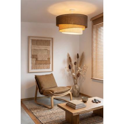 Brilagi - Virsmas montējama griestu lampa TRIO 3xE27/60W/230V Ø 60 cm brūna/bēša/balta