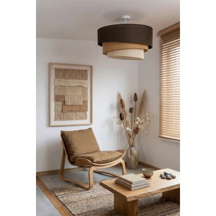 Brilagi - Virsmas montējama griestu lampa TRIO 3xE27/60W/230V Ø 60 cm brūna/bēša/balta