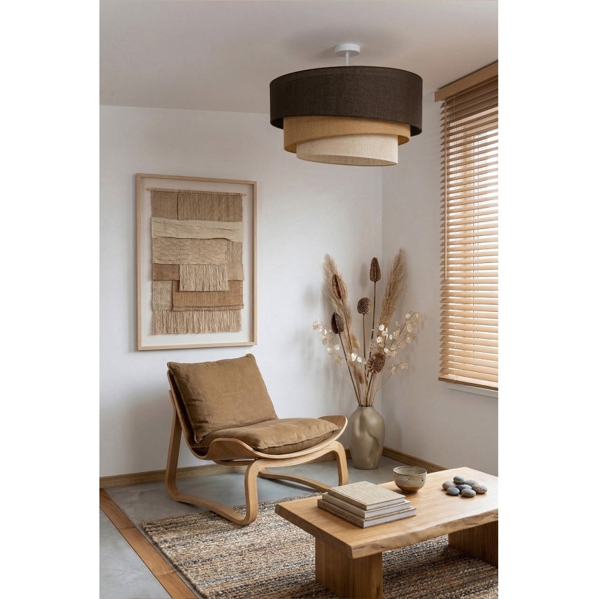 Brilagi - Virsmas montējama griestu lampa TRIO 3xE27/60W/230V Ø 60 cm brūna/bēša/balta