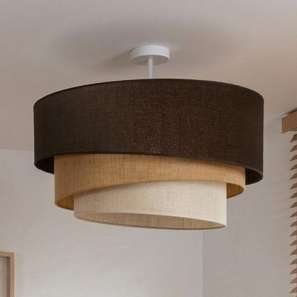 Brilagi - Virsmas montējama griestu lampa TRIO 3xE27/60W/230V Ø 60 cm brūna/bēša/balta