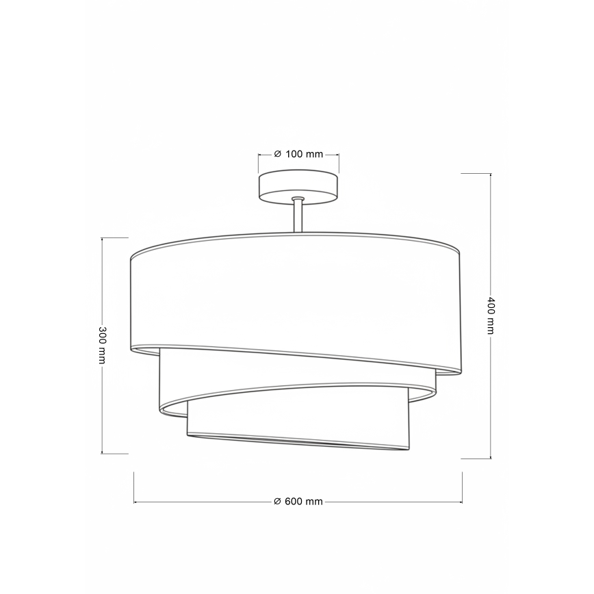 Brilagi - Virsmas montējama griestu lampa TRIO 3xE27/60W/230V Ø 60 cm brūna/bēša/balta