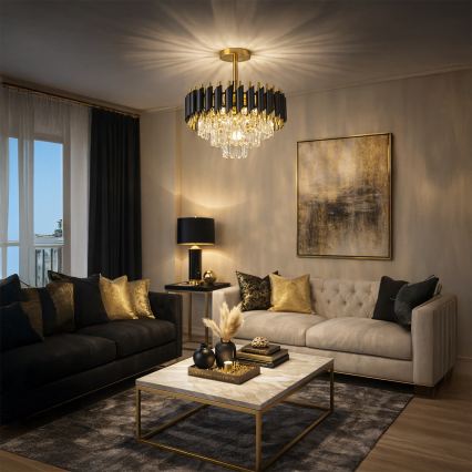 Brilagi - Virsmas montējamā griestu lustra ECLIPSE 5xE14/10W/230V Ø 38 cm melna/zelta