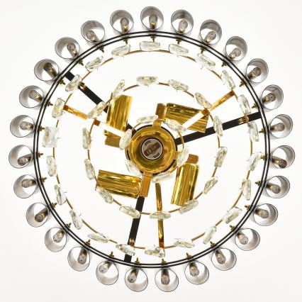 Brilagi - Virsmas montējamā griestu lustra ECLIPSE 5xE14/10W/230V Ø 38 cm melna/zelta