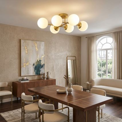 Brilagi - Virsmas montējama griestu lustra MALONY 6xE14/20W/230V zelta krāsas