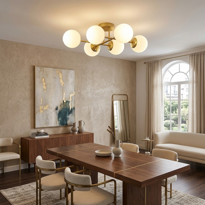 Brilagi - Virsmas montējama griestu lustra MALONY 6xE14/20W/230V zelta krāsas