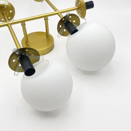 Brilagi - Virsmas montējama griestu lustra MALONY 6xE14/20W/230V zelta krāsas