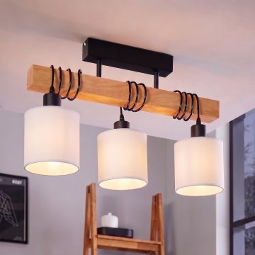 BRILAGI - Virsmas montējamā lustra NUBILA 3xE27/60W/230V priede/balta