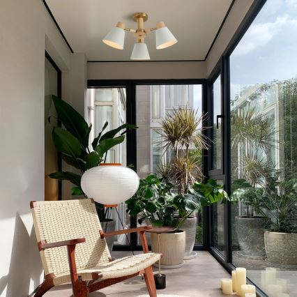 Brilagi - Virsmas montējamais griestu lustrs LUND WOOD 3xE27/40W/230V Ø 50 cm, koka