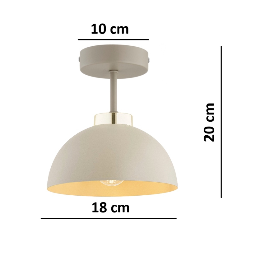 Brilagi - Virsmas montējams griestu gaismeklis MOON 1xE27/60W/230V bēšs/zeltains