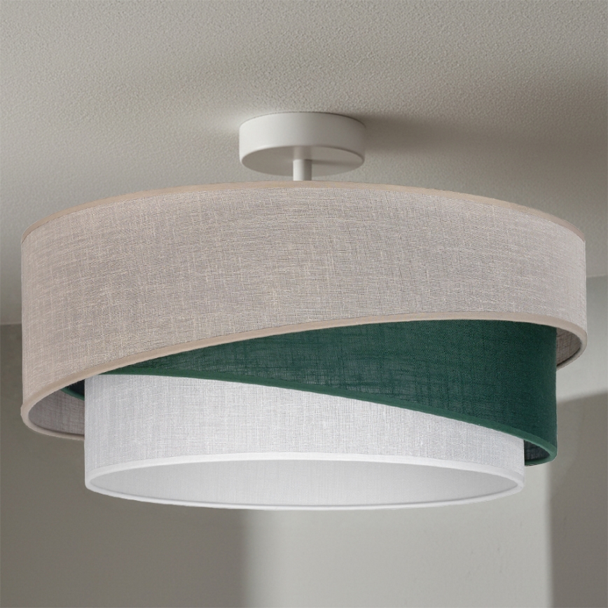 Brilagi - virsmas montējams griestu lustrs ARROW 1xE27/60W/230V Ø 45 cm bēšs/zaļš/balts