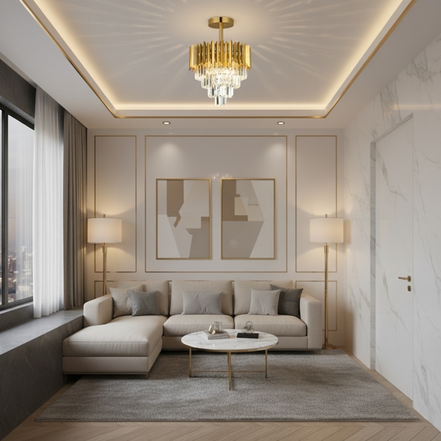 Brilagi - virsmas montējams griestu lustrs CRISTAL 5xE14/40W/230V Ø 43 cm