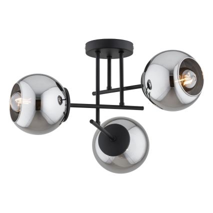 BRILAGI - Virsmas montējams griestu lustrs DIOR 3xE27/60W/230V melns/dūmakaini pelēks