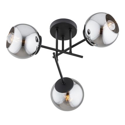 BRILAGI - Virsmas montējams griestu lustrs DIOR 3xE27/60W/230V melns/dūmakaini pelēks