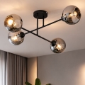 Brilagi - virsmas montējams griestu lustrs DIOR 4xE27/60W/230V, melns/dūmakaini pelēks