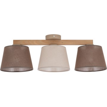 Brilagi - Virsmas montēta griestu lustra LATTE SABIA 3xE27/60W/230V priede/miks