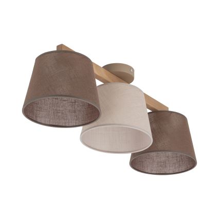 Brilagi - Virsmas montēta griestu lustra LATTE SABIA 3xE27/60W/230V priede/miks