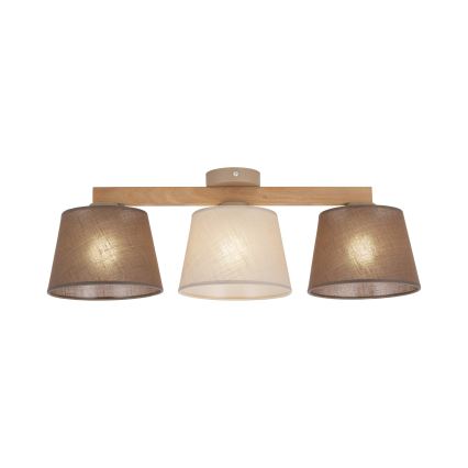 Brilagi - Virsmas montēta griestu lustra LATTE SABIA 3xE27/60W/230V priede/miks