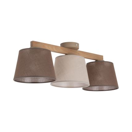 Brilagi - Virsmas montēta griestu lustra LATTE SABIA 3xE27/60W/230V priede/miks