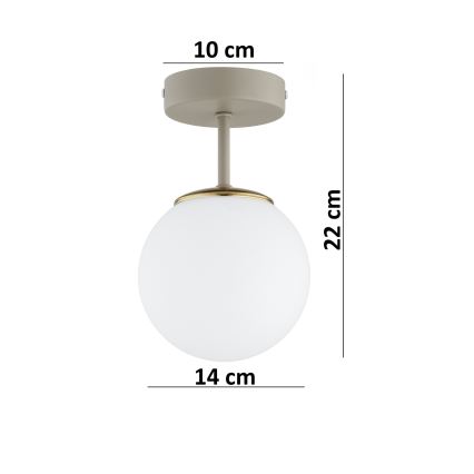 Brilagi - Virsmas montēta griestu lustra MILO ECRU 1xE27/60W/230V bēša/zelta
