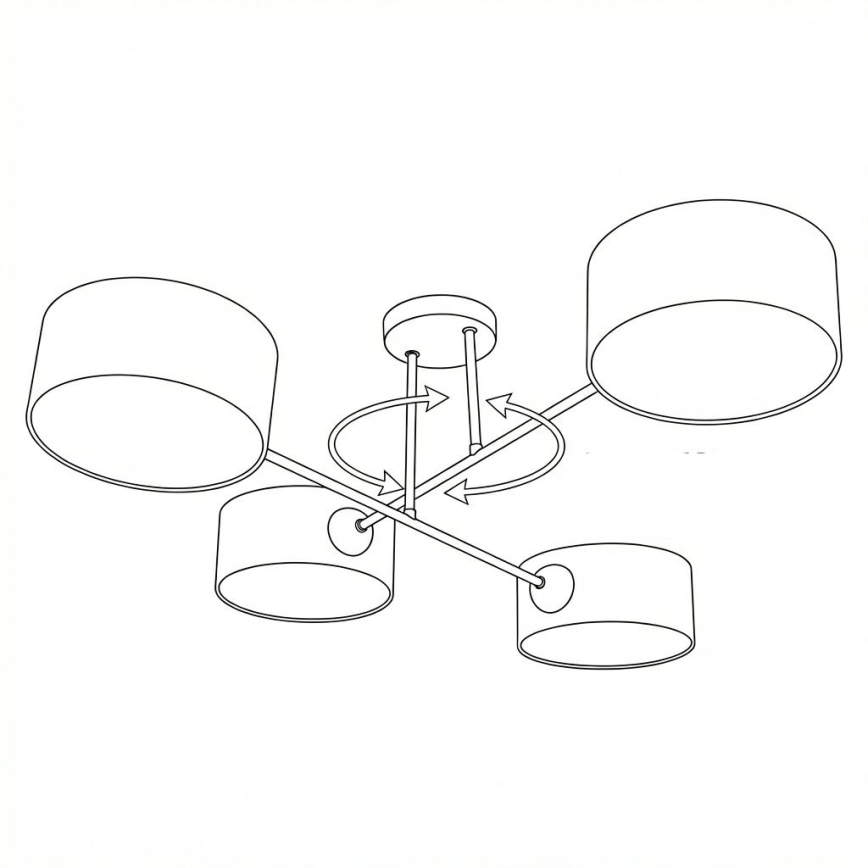 Brilagi - Virsmas piestiprināma griestu lampa VIRGO 4xE14/40W/230V bēša/melna