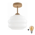 BRILAGI - virsmas piestiprināma LED lustra RETRO GLASS 1xE27/60W/230V Ø 20 cm bēša/balta