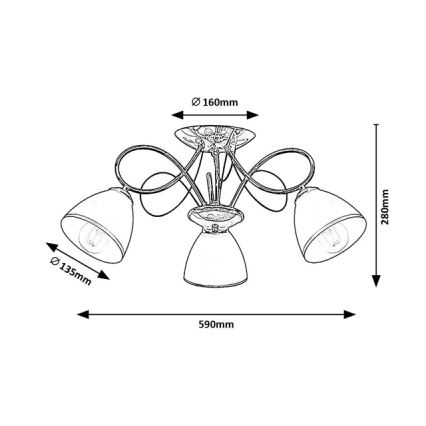 Brilagi - Virsmas piestiprināma lustra FRED 3xE27/60W/230V Ø 59 cm spīdīgs hroms