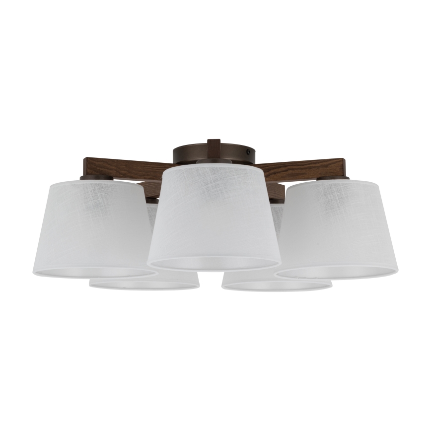 Brilagi - Virsmas piestiprināms griestu lustrs LATTE 5xE27/60W/230V priede/balta
