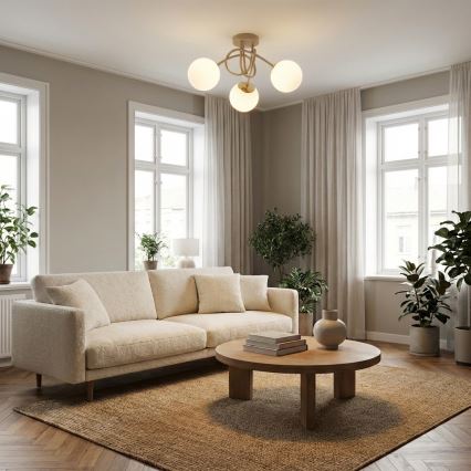 Brilagi - Virsmas piestiprināms lustrs 3xE27/60W/230V bēšs/zeltains