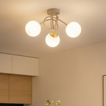 Brilagi - Virsmas piestiprināms lustrs MILO ECRU 3xE27/60W/230V bēšs/zeltains