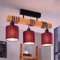 BRILAGI - virsmas stiprināma griestu lustra NUBILA 3xE27/60W/230V priede/pompejas sarkana