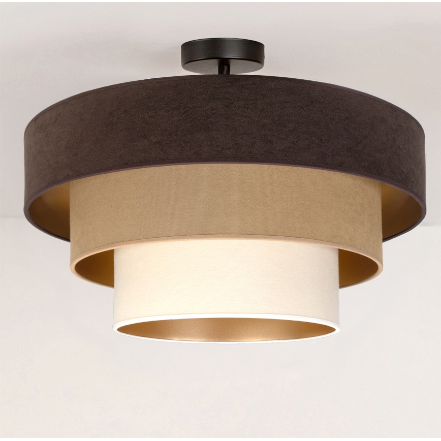 Brilagi - Virsmas stiprināms griestu lustrs LUNETA 1xE27/60W/230V Ø 40 cm brūns/bēšs/krēmkrāsains