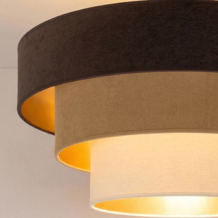 Brilagi - Virsmas stiprināms griestu lustrs LUNETA 1xE27/60W/230V Ø 40 cm brūns/bēšs/krēmkrāsains
