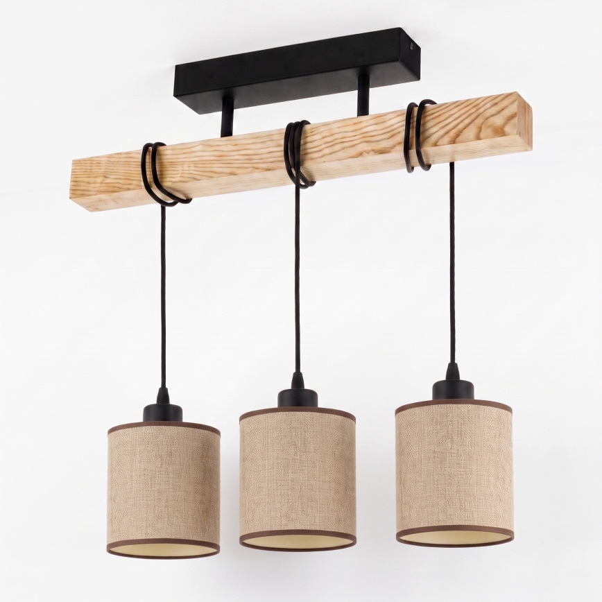 BRILAGI - Virsmas uzstādāma griestu lampa NUBILA 3xE27/60W/230V priede/brūna