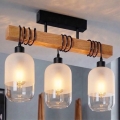 BRILAGI - Virsmas uzstādāma griestu lampa WOOD GLASS 3xE27/60W/230V priede/melna/balta