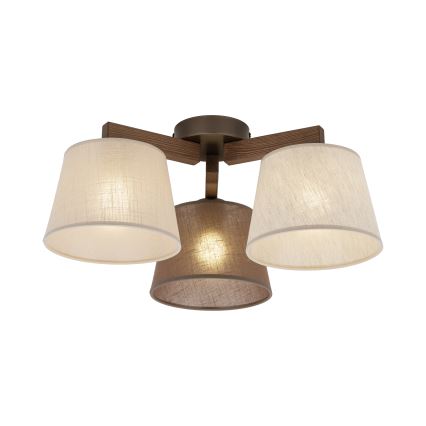 Brilagi - Virsmontējamā griestu lampa LATTE 3xE27/15W/230V priede/miks