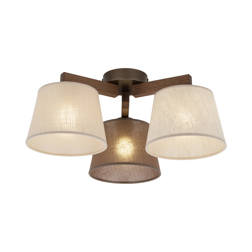 Brilagi - Virsmontējamā griestu lampa LATTE 3xE27/15W/230V priede/miks