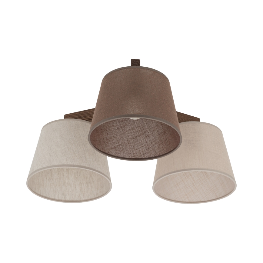 Brilagi - Virsmontējamā griestu lampa LATTE 3xE27/60W/230V priede/miks