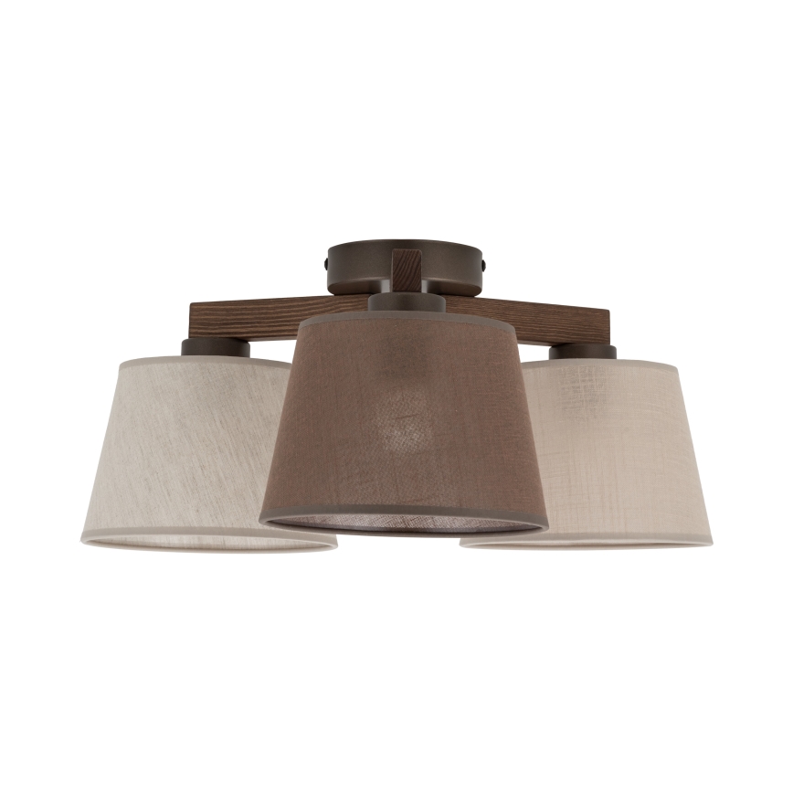 Brilagi - Virsmontējamā griestu lampa LATTE 3xE27/60W/230V priede/miks