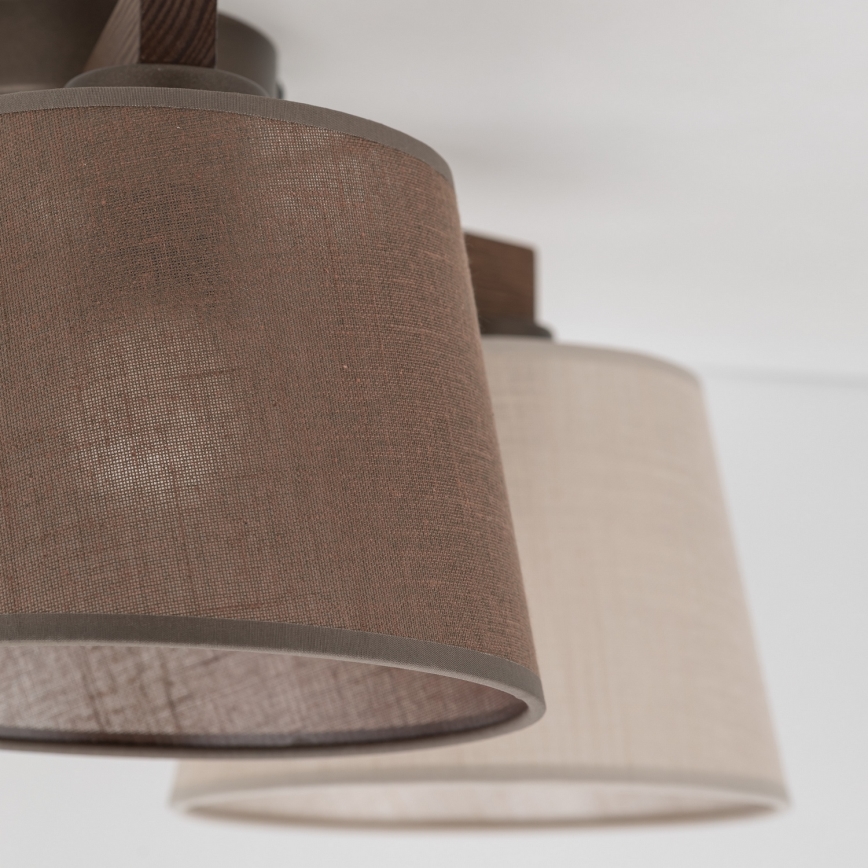 Brilagi - Virsmontējamā griestu lampa LATTE 3xE27/60W/230V priede/miks