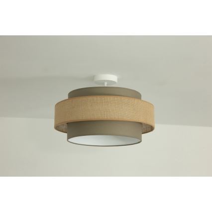 Brilagi - Virsmontējamā griestu lampa RESNA 1xE27/60W/230V Ø 40 cm brūna/bēša