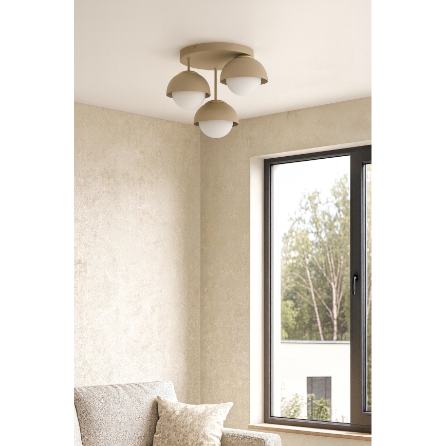 Brilagi - virsmontēta griestu lampa COSMO 3xE27/60W/230V bēša/zelta