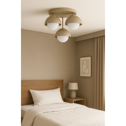 Brilagi - virsmontēta griestu lampa COSMO 3xE27/60W/230V bēša/zelta