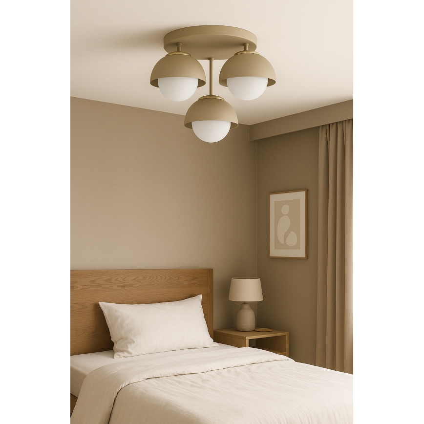 Brilagi - virsmontēta griestu lampa COSMO 3xE27/60W/230V bēša/zelta