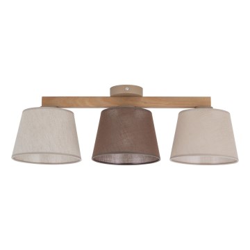 Brilagi - Virsmontēta griestu lustra LATTE 3xE27/15W/230V priede/mix