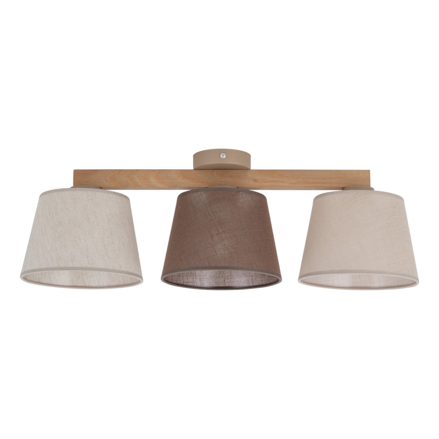 Brilagi - Virsmontēta griestu lustra LATTE 3xE27/15W/230V priede/mix
