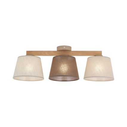 Brilagi - Virsmontēta griestu lustra LATTE 3xE27/15W/230V priede/mix