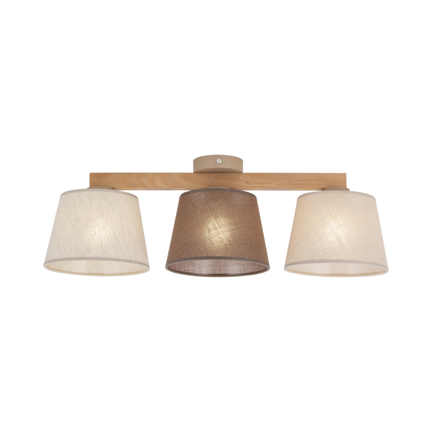 Brilagi - Virsmontēta griestu lustra LATTE 3xE27/15W/230V priede/mix
