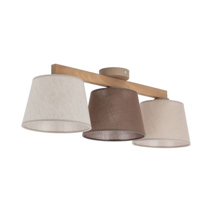 Brilagi - Virsmontēta griestu lustra LATTE 3xE27/15W/230V priede/mix